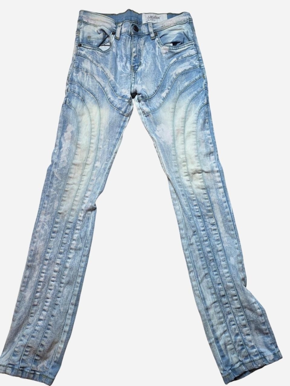 Light Blue's Slim Moto JeansEvolution Boys Acid Wash Panel Jeans Size 8